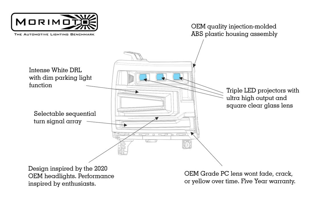 CHEVROLET SILVERADO 1500 (16-18): XB LED HEADLIGHTS