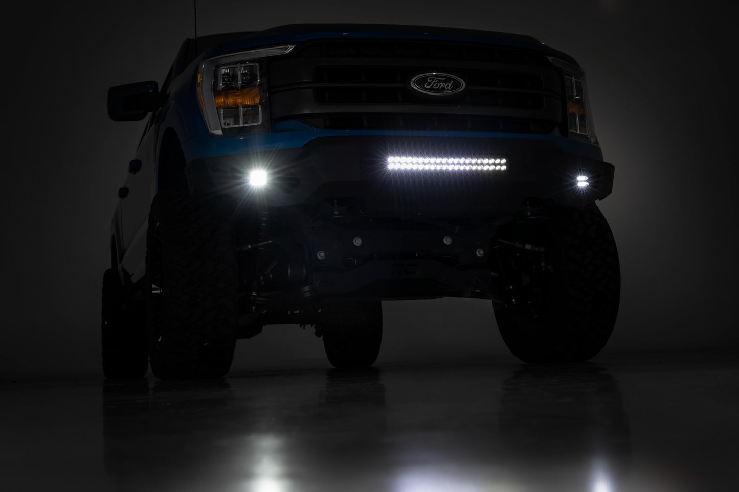 HIGH CLEARANCE FRONT BUMPER LED LIGHTS & SKID PLATE | FORD F-150 (21-23)