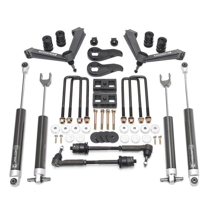 3.5'' SST LIFT KIT FRONT WITH 2'' REAR WITH FABRICATED CONTROL ARMS AND FALCON 1.1 MONOTUBE SHOCKS- GM SILVERADO / SIERRA 2500HD 2020-2021