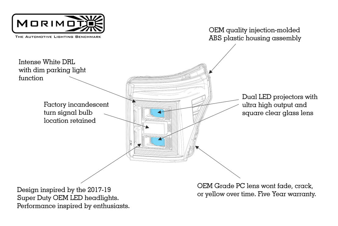 FORD SUPER DUTY (11-16): XB HYBRID LED HEADLIGHTS
