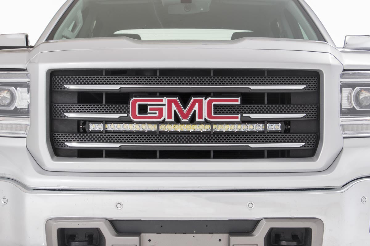 LED LIGHT KIT BEHIND GRILLE MOUNT | 30" CHROME SINGLE ROW | CHEVY/GMC 1500 (14-18)