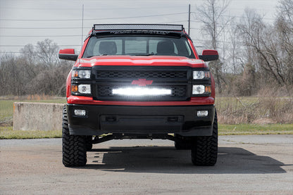 LED LIGHT KIT BEHIND GRILLE MOUNT | 30" BLACK DUAL ROW | WHITE DRL | CHEVY SILVERADO 1500 (14-15)