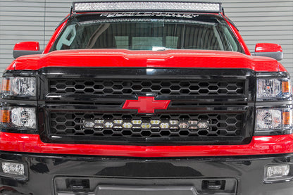 LED LIGHT KIT BEHIND GRILLE MOUNT | 30" BLACK DUAL ROW | WHITE DRL | CHEVY SILVERADO 1500 (14-15)